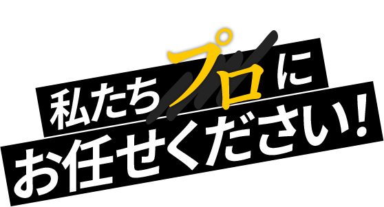 私たちプロにお任せください！